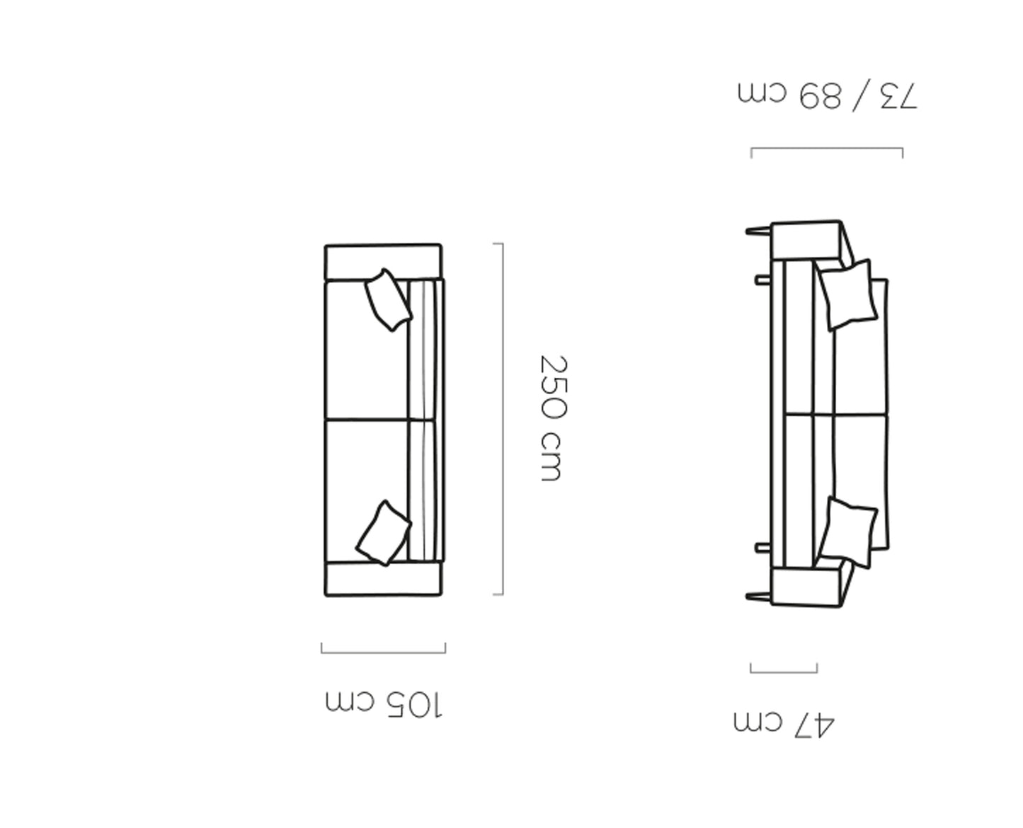 CALITO - Elegant Sofa with Sleeping Function & Storage Width 250 cm