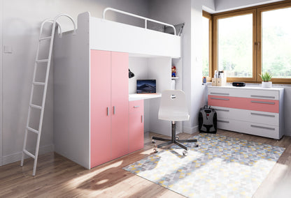 Jessie 4 - LADDERWAY HIGH SLEEPER > BED WITH LADDER ; 9 COLOUR MATT<