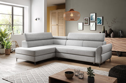 Roma - L-Shape Corner Sofa Bed With Sleeping Function Various Colour width >250x90 cm<