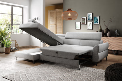 Roma - L-Shape Corner Sofa Bed With Sleeping Function Various Colour width >250x90 cm<