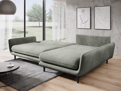 Solina - L-Shape Corner Sofa Bed With Sleeping Function Various Colour width >260 cm<