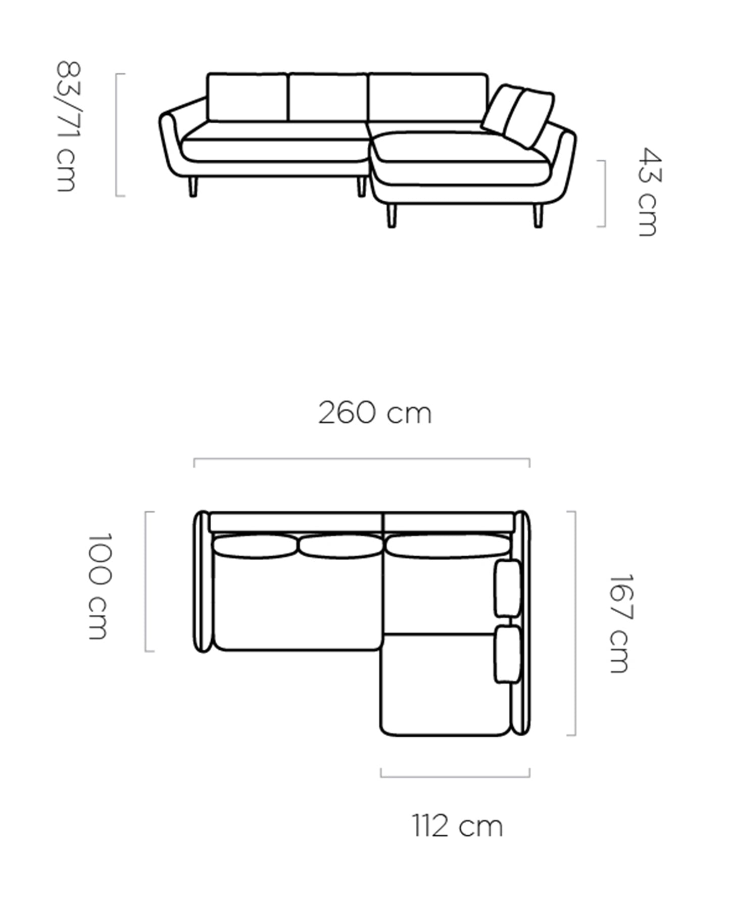 Solina - L-Shape Corner Sofa Bed With Sleeping Function Various Colour width >260 cm<